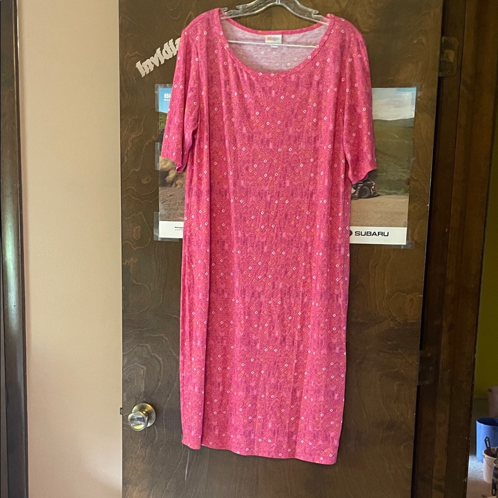 Pink LuLaRoe Julia Floral Women's Dress
